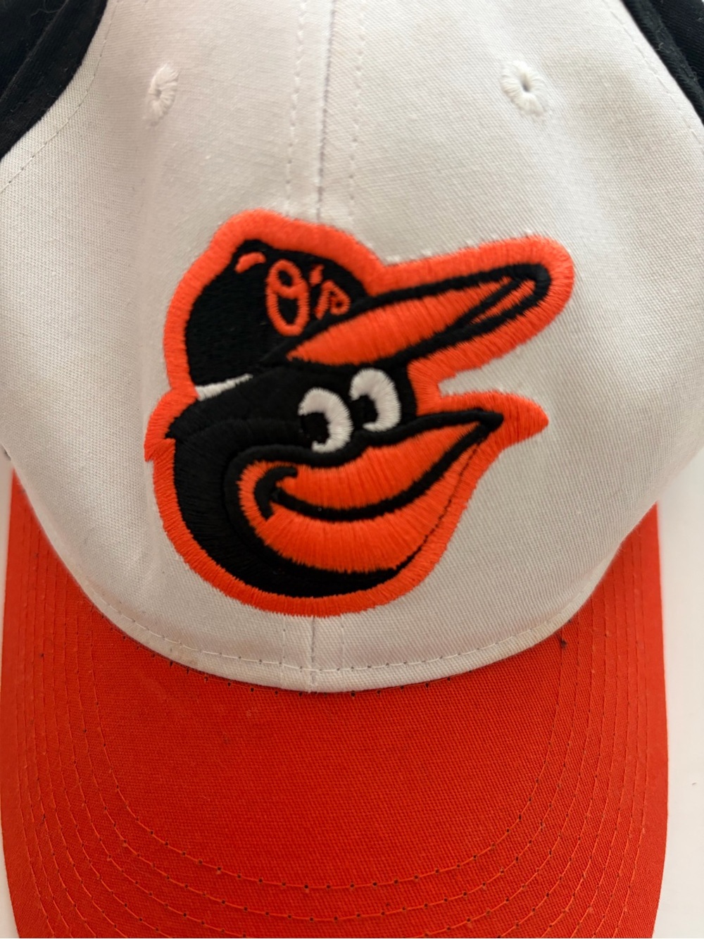 Baltimore Orioles Cartoon Bird Logo Snapback Cap Black Orange White Colorblock - Picture 4 of 4